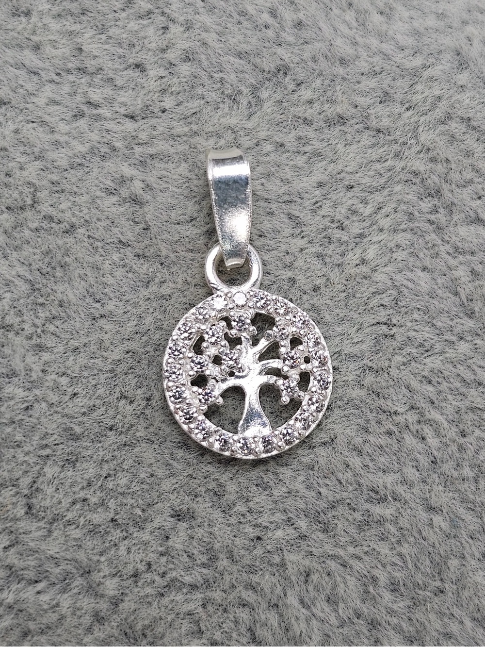 Tree of Life CZ Pendant Charm 925 Sterling Silver Dije Arbol de la Vida 13.5mm